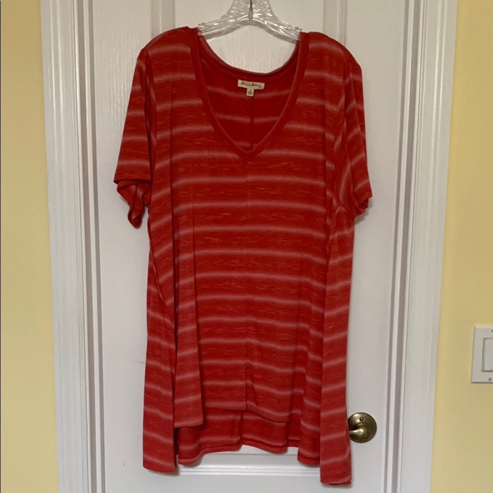 Jane and Delancey Red Relaxed Short Sleeve Tee